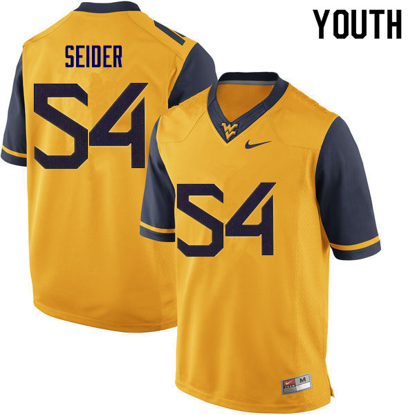 NCAA Youth JahShaun Seider West Virginia Mountaineers Gold #54 Nike Stitched Football College Authentic Jersey JY23K24AN